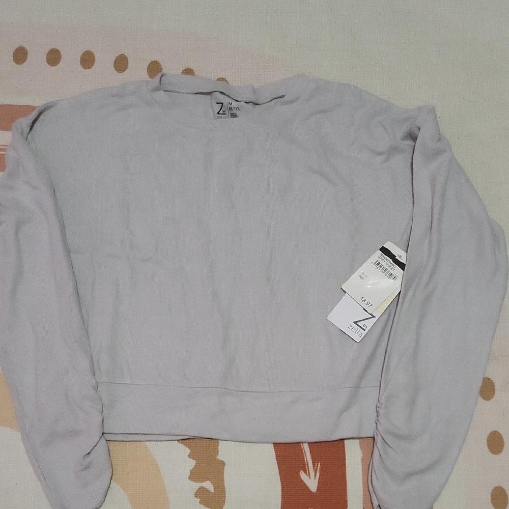 Z By Zella Light Gray Crew Neck Shirt